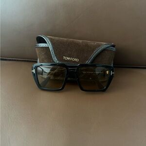 Tom Ford Black Sunglasses with Brown Case